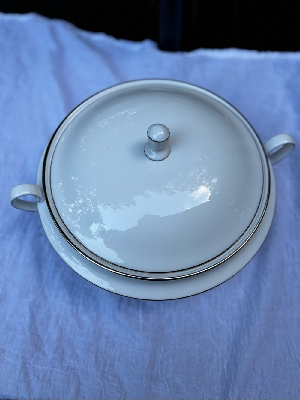 Round Covered Vegetable Federal Platinum by Lenox